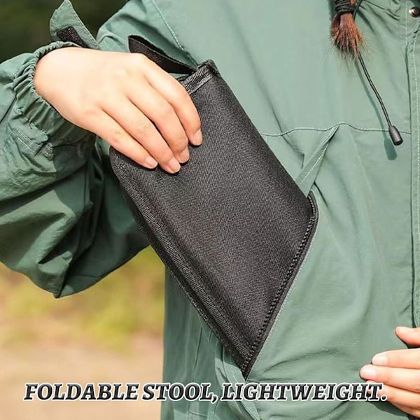 Hopfällbar Campingpall Bärbar Kolstål Hopfällbar Pall Liten Hopfällbar Campingpall med Bärväska Mini Campingpall för Vandring Trädgård Grillning Strand T