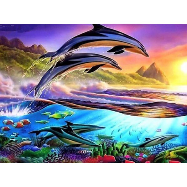 30 × 40 Jumping Dolphin Diamond Painting (30 * 40, 1 stk.) Dia