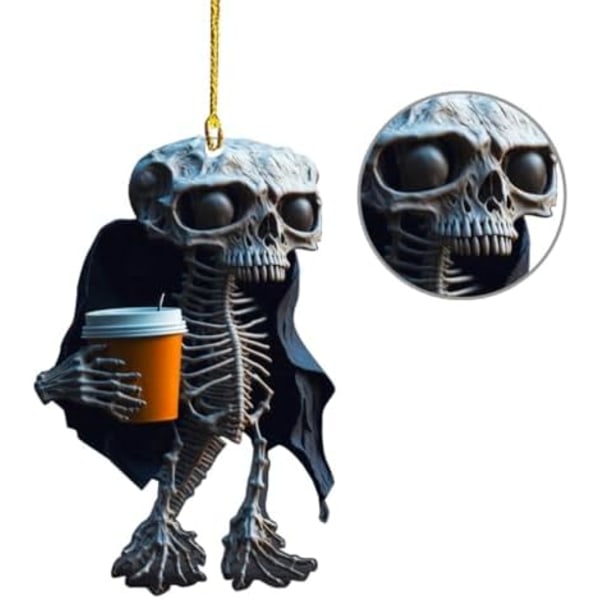 Akryyliset riipukset Koristeet Piirretty Kallo Muotoinen Auton Ripustus Halloween-Harrastajille Elegantti Lomavaruste