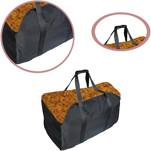 1 stk Premium Vedpose, Laget av Polyester, Bærbar Vedkurv, Sammenleggbar Peispose, Vanntett Peispose (Bl