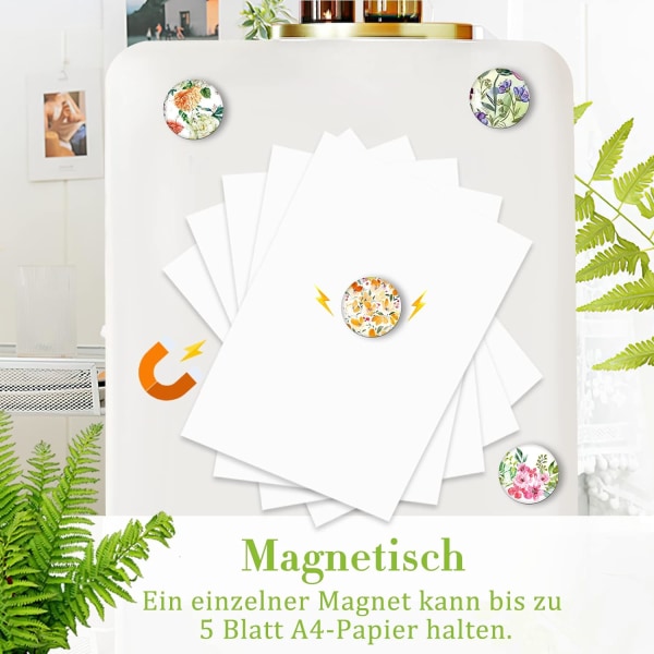 （Pakke med 30）25 mm，Blomsterformede magneter for magnetkort - Decora
