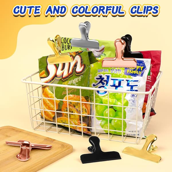8 Pak Rustfrit Stål Chip Clips, Poseclips til Mad, Robust Chip Pose Clip til Køkken og Kontor til at Forsegle Kaffeposer