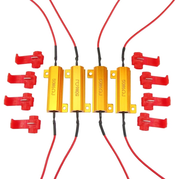 4 Pack Aaron 50W 6 Ohm Load Resistor - Fix LED Bulb Fast Hyp