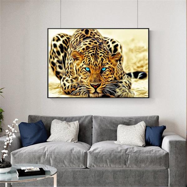 30 x 40 cm, Leopardi-timanttimaalaus Kirjonta Timanttimaalaus