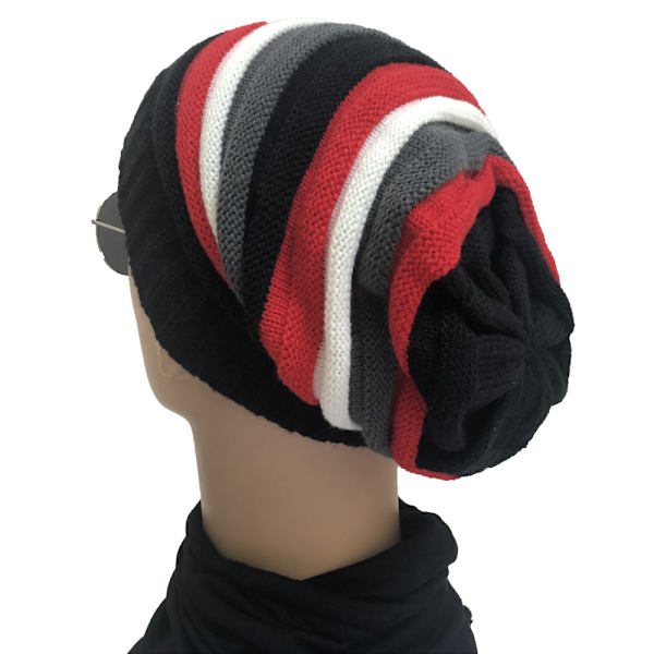 Vinterhatter Jamaicansk lue Striper Slouchy 2#