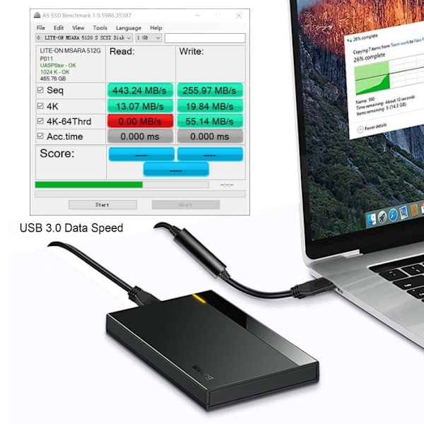 USB 3.0 till USB-C Låsande Kontakt Datakabel med Panelmonteringsskruv för Industriell Kamera