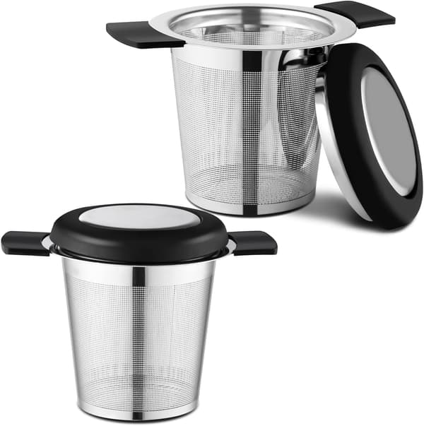 2-pack Teinfuserar för Löst Te i Rostfritt Stål - Te-Steeper, Te-Infuser, Fint Nät, Stor Kapacitet