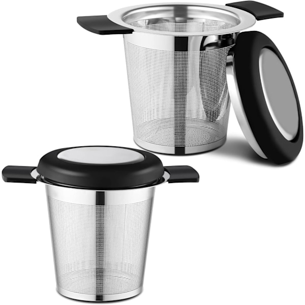 2 Pak Te-Sigter til Løse Teer i Rustfrit Stål - Te-Brygger - Te-Infuser - Finmasket Te-Diffuser med Stor Kapacitet