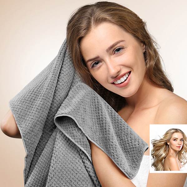 Hårhandduk i mikrofiber för kvinnor, snabb torkande hårhandduk med elastiskt band, lockig mikrofiberpuffhandduk,