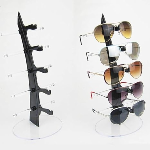 2 stk Brilleholder til 5 glas - 34 x 15 x 15 cm - Brilleholder til opbevaring og præsentation,