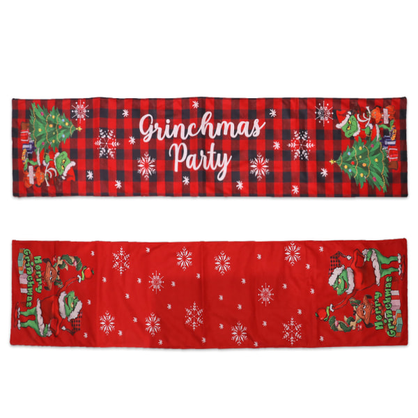 2 stk. Juledekorationer Julebordflag Jule Grinch