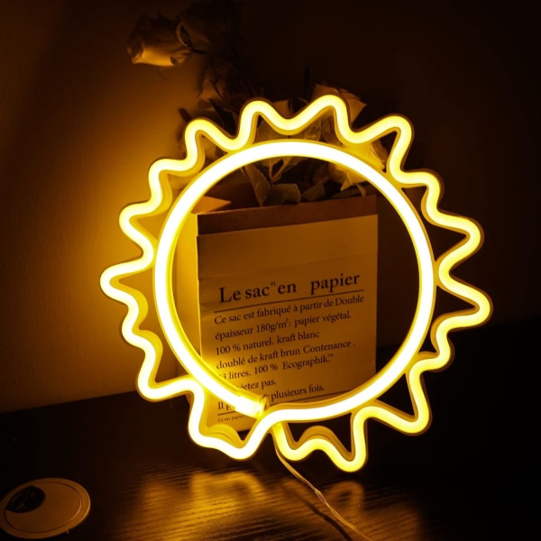 Sol Neon Lys Neon Lys Skilt Neon Væglampe USB/Batteri Powere