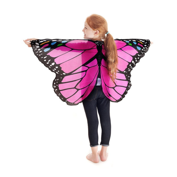 (Oranssi väri) Butterfly Wings Tyttö Butterfly Viitta Lapsi Lahja Hal