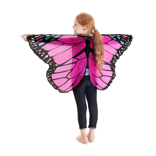 （Rose Red）Butterfly Wings Girl Butterfly Capes Child Gift Hallowe