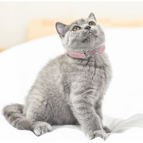 Rose-Collier pour chat en forme de coeur avec ceinture de sécuri