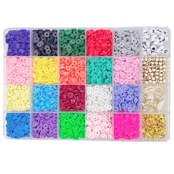 Populära lerpärlor, mjuka lerbitar, mjuk lerpärla armband halsband set DIY smycken tillbehör