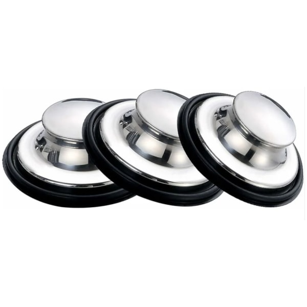 Diskproppar i rostfritt stål, diskpropp för kök, stor bred kant 3,35\" (85 mm) diameter (3-pack)