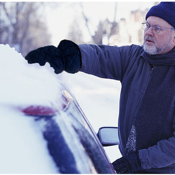 (Blue)Ice Scraper with Glove for Car, SUV and Van, Heavy Duty Frost Squeegee for Defrosting Windshie