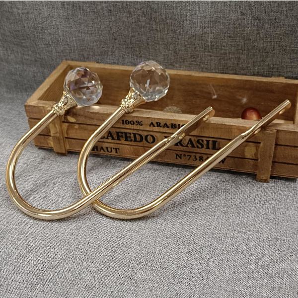 Gull 2 stk Krystall Gardin Holdbacks U Design Hook Gardin Tieb