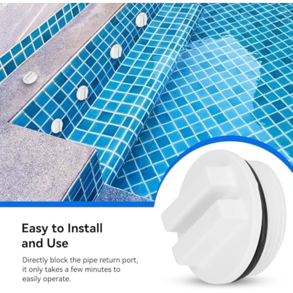5 stk. Vinter Pool Prop, Pool Prop, Pool Skimmer Prop, Pool Return Prop Gevindede Pool Slange Propper med O-Ring til Pools og