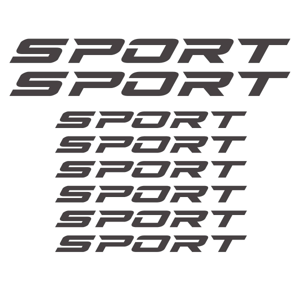 Svarta 8 delar "Sport"-klistermärken för bilar eller motorcyklar - Ra