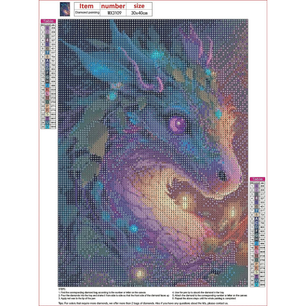 5D diamantmaleri 30x40 cm Dragon Legend 37