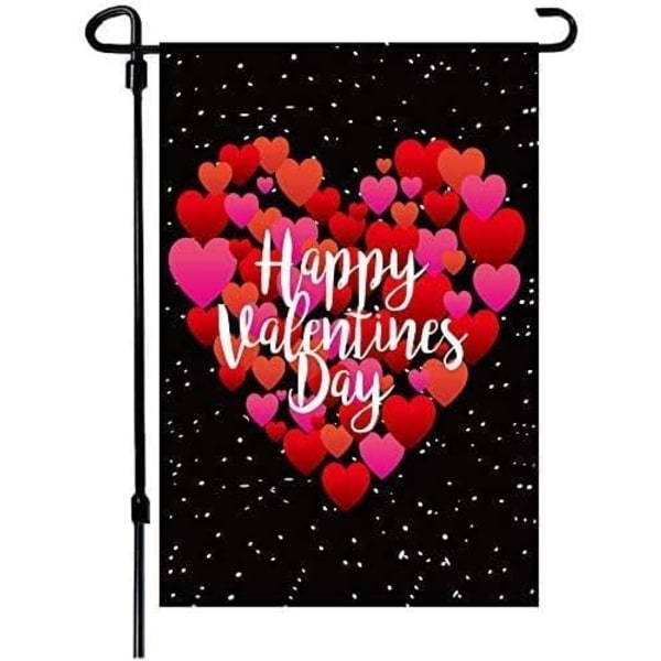 2 stk. 30x45cm Valentinsdag Flag Valentinhjerte Haveflag Dobbeltsidet Tryk Burlap Valentinsflag Til Din Kærlighed