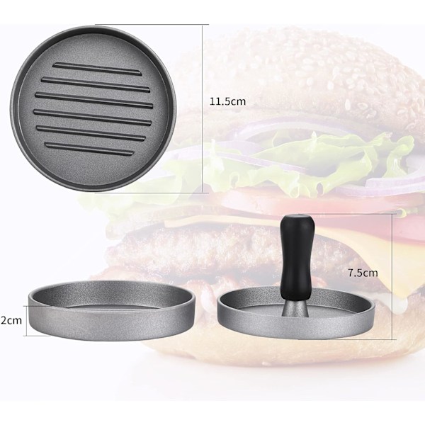 Hamburgerpress med 100 vaxbrickor - Aluminium non-stick hamburgerpress - Hamburgerpress för att göra