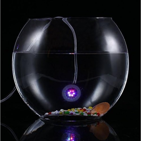LED-akvaarion upotettava valaisin (55 mm x 20 mm), vedenalainen akvaariovalo, pyöreä akvaarion kuplitin, jossa Aut