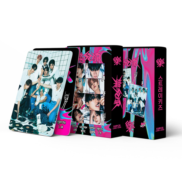 MH-Kpop Stray Kids 55 Lomo-kortpaket - Albumklistermärken och Lomo C
