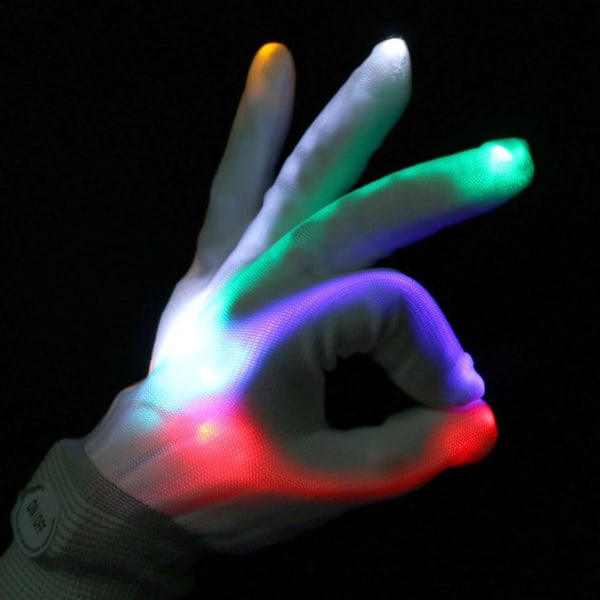 LED-lysende handsker/farverige, LED Rave Flashing Lighting/Multi Color til fest/klub/fest/jul/R