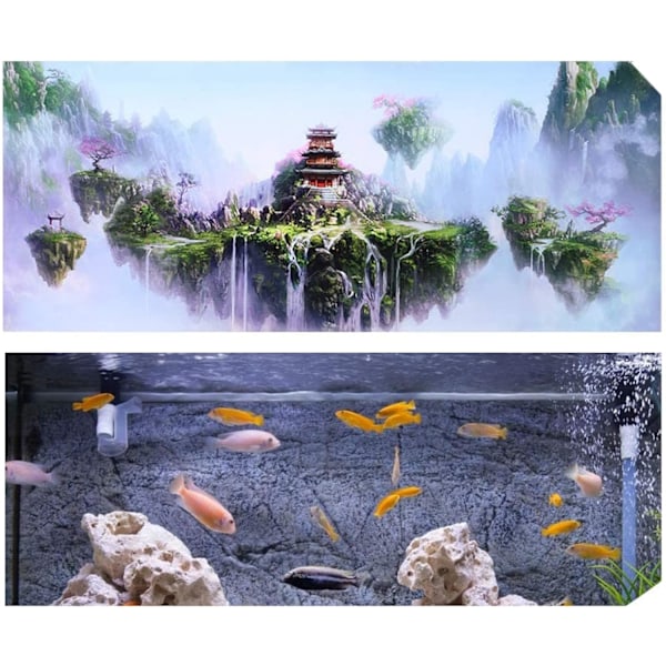Akvariebakgrunn Bakgrunnsbilde 3D Bakgrunnsplakat Dekorasjon for Akvarier og Terrarier