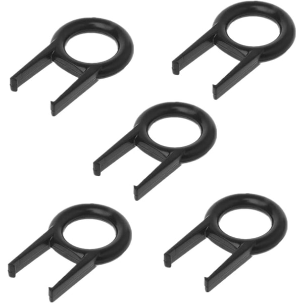 Sæt med 5 sorte farvede afrundede nøgletrækker nøgletrækker/nøglehætte R