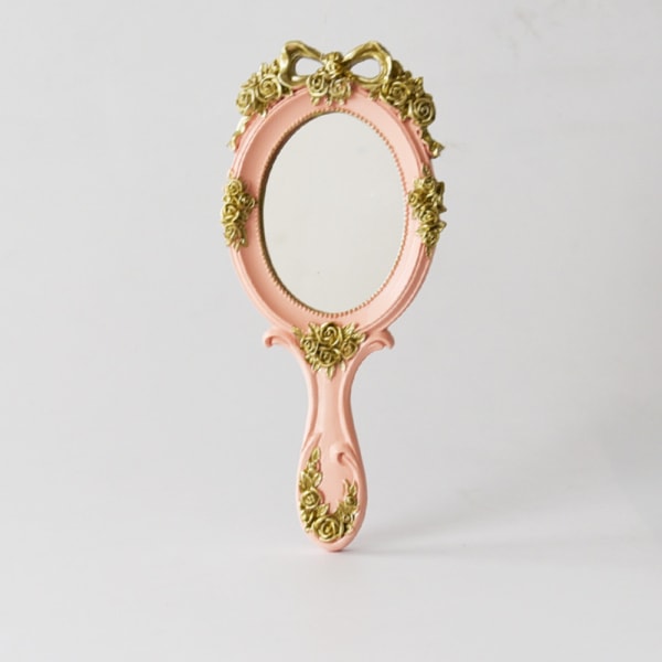 Vintage Håndspejl - Makeup Spejl - Rose Guld - Travel Compact