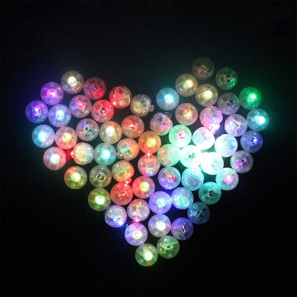 60 stk. LED runde ballonlamper Flash Ball Lamp til hjemmefest C