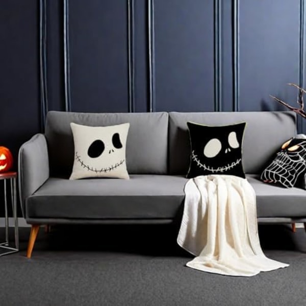 Mareritt før jul bomullslin stoff putetrekk dekorativ putetrekk putetrekk for sofa 18\"X 18\"