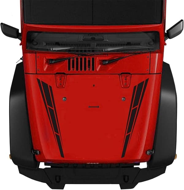 Sorte 2 stk. Bil Hætte Krop Stripe Sticker, Universal PVC Hætte Stripe Grafisk Sticker Eksteriør Dekal Side Stripe til de fleste V