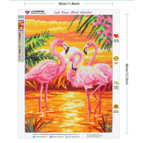 Flamingo Timanttimaalaus Premium Täysi DIY 5D Timanttimaalaussetti