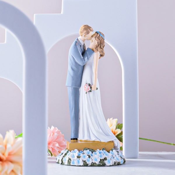 Statue av pardekorasjoner av gâteau de mariage, figurer de