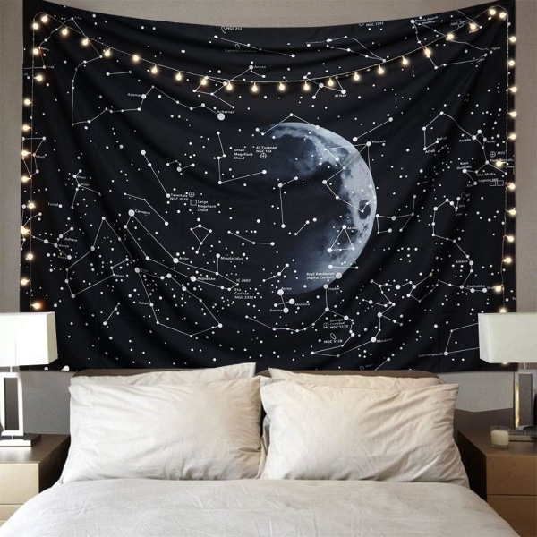 (150CM x 200CM, Utan lampa)Celestial Constellation Galaxy Bohem