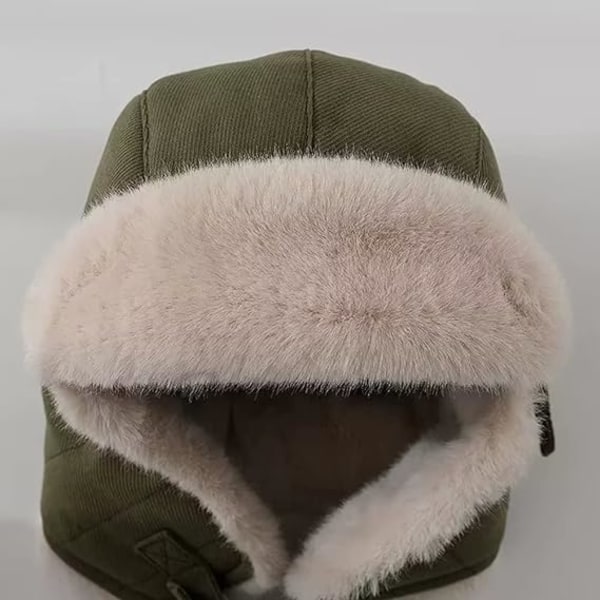 Trapper hatt för män kvinnor varm vinter rysk flygare hatt med fuskpäls öronlapp