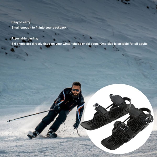 Mini Short Ski Skates til Sne, Justerbare Korte Snow Skates, Ski