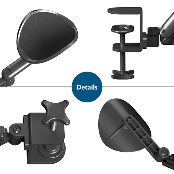Ergonomiskt armstöd, ledad underarmsstöd, roterande handledsstöd