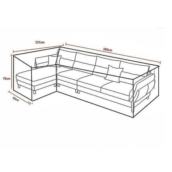 L-formet vanntett sofa møbeltrekk hjørne Ou