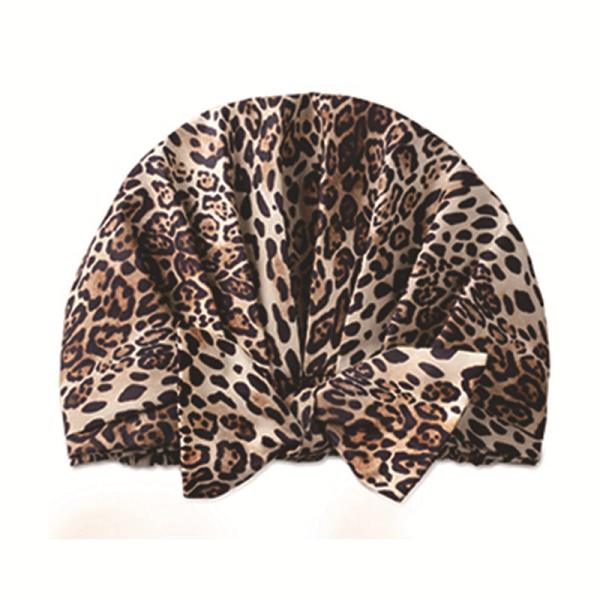 Ny dobbelt satin stof brusebad cap kvindelige prikkede butterfly (do