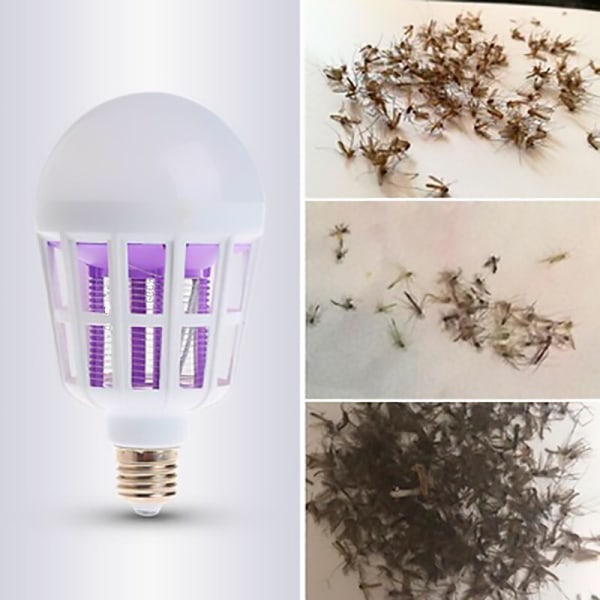 Myggdödande lampa, skadedjursavvisande ljuszapper, E27-15W vit LED