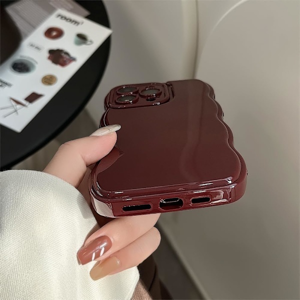 Telefonfodral för iPhone 13, Enkelt Vågmönster Vågig Ram Mjuk Silikon Estetiskt Telefonfodral för iPhone 13 Telefonfodral