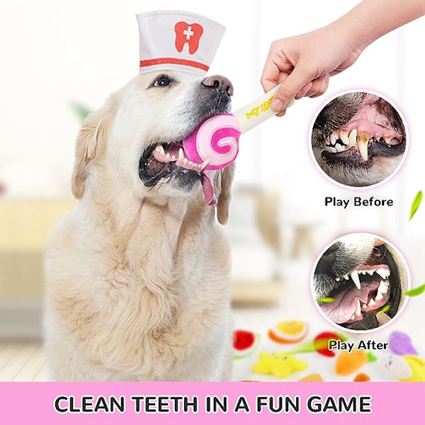 15 stk. Squeaky Dog Toys Søde plys frugter Snacks og Vegeta