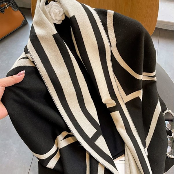 Cashmere-følelse Sjal Vintervarm Stor Blød Sjal Wrap Sjal til Kvinder