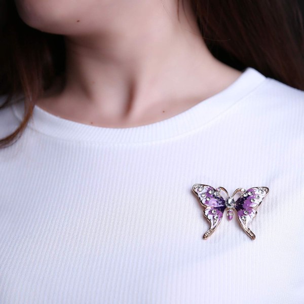 Brosje, Retro Butterfly Brosje Rhinestone Brosje Kvinners Smykke